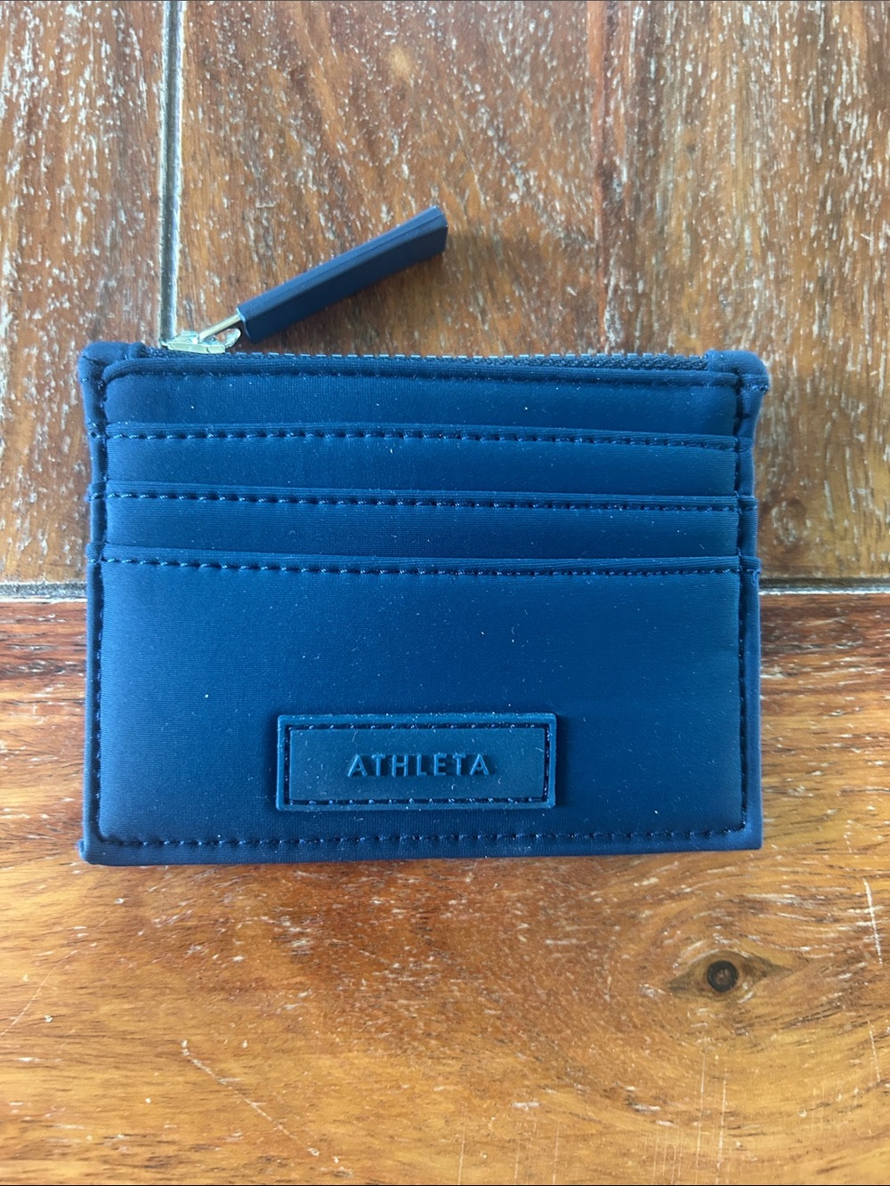 Athleta Navy Card Holder with Zip Pocket